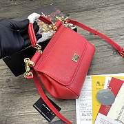 Dolce & Gabbana Dauphine Leather Sicily Bag Red - 5518 – 20x9.5x14 cm - 3