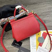 Dolce & Gabbana Dauphine Leather Sicily Bag Red - 5518 – 20x9.5x14 cm - 2