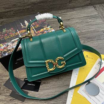 Dolce & Gabbana Amore In Calfskin Bag Green – 27x8x18 cm 