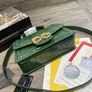 Dolce & Gabbana Amore Shoulder Bag In Crocodile Leather Green – 27x8x18cm - 3