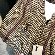 Gucci Houndstooth Bee Scarf Brown – 200x90 cm - 2