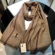 Gucci Houndstooth Bee Scarf Brown – 200x90 cm - 5
