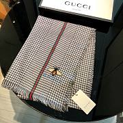 Gucci Houndstooth Bee Scarf Black – 200x90 cm - 2