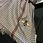 Gucci Houndstooth Bee Scarf Black – 200x90 cm - 4