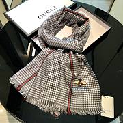 Gucci Houndstooth Bee Scarf Black – 200x90 cm - 6