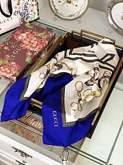Gucci Square Silk Scarf Blue – 90x90cm cm - 2