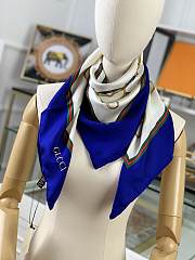 Gucci Square Silk Scarf Blue – 90x90cm cm - 5