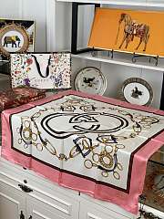 Gucci Square Silk Scarf Pink – 90x90cm cm - 6
