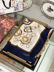 Gucci Square Silk Scarf Deep Blue – 90x90cm cm - 2