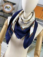 Gucci Square Silk Scarf Deep Blue – 90x90cm cm - 3