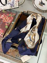 Gucci Square Silk Scarf Deep Blue – 90x90cm cm - 4