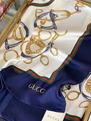 Gucci Square Silk Scarf Deep Blue – 90x90cm cm - 5
