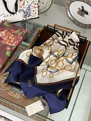 Gucci Square Silk Scarf Deep Blue – 90x90cm cm - 6
