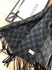 Gucci GG Classic Double-Sided Lamb Velvet Scarf Black – 50x200 cm - 2