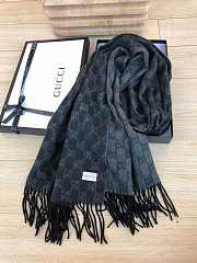 Gucci GG Classic Double-Sided Lamb Velvet Scarf Black – 50x200 cm - 5