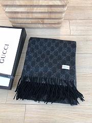 Gucci GG Classic Double-Sided Lamb Velvet Scarf Black – 50x200 cm - 6