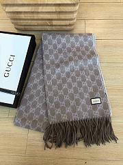 Gucci GG Classic Double-Sided Lamb Velvet Scarf Grey – 50x200 cm - 3