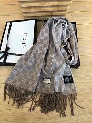 Gucci GG Classic Double-Sided Lamb Velvet Scarf Grey – 50x200 cm - 4