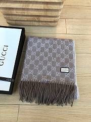 Gucci GG Classic Double-Sided Lamb Velvet Scarf Grey – 50x200 cm - 6