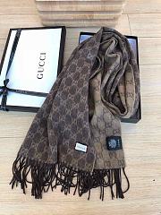 Gucci GG Classic Double-Sided Lamb Velvet Scarf Brown – 50x200 cm - 5