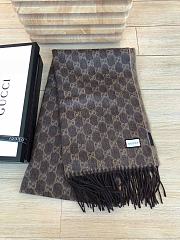 Gucci GG Classic Double-Sided Lamb Velvet Scarf Brown – 50x200 cm - 4