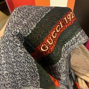 Gucci GG Yarn-Dyed Red Strips Scarf Blue – 70x180 cm - 5