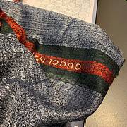 Gucci GG Yarn-Dyed Red Strips Scarf Blue – 70x180 cm - 6