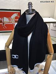 Chanel Cashmere Knitted Long Scarf Black – 60x200 cm - 4