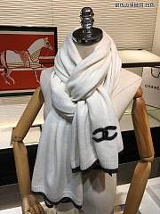 Chanel Cashmere Knitted Long Scarf White – 60x200 cm - 6