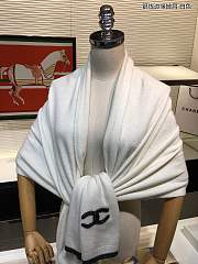 Chanel Cashmere Knitted Long Scarf White – 60x200 cm - 5