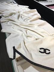 Chanel Cashmere Knitted Long Scarf White – 60x200 cm - 4