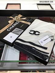 Chanel Cashmere Knitted Long Scarf White – 60x200 cm - 2