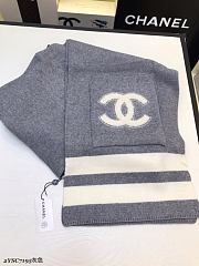 Chanel 100% Wool Fabric Scarf Grey – 35x200 cm - 4