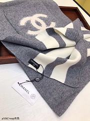 Chanel 100% Wool Fabric Scarf Grey – 35x200 cm - 5