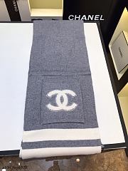 Chanel 100% Wool Fabric Scarf Grey – 35x200 cm - 6