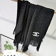 Chanel Bohemian Style With Stripe Knitting Scarf Black  – 180x65 cm - 2