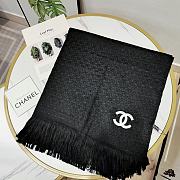 Chanel Bohemian Style With Stripe Knitting Scarf Black  – 180x65 cm - 4