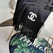 Chanel Bohemian Style With Stripe Knitting Scarf Black  – 180x65 cm - 5