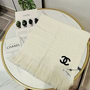 Chanel Bohemian Style With Stripe Knitting Scarf White  – 180x65 cm - 1