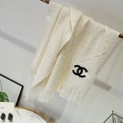 Chanel Bohemian Style With Stripe Knitting Scarf White  – 180x65 cm - 3