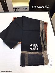 Chanel Embroidered Silk And Wool Scarf Black  – 2YSC7179 - 75×200 cm - 3