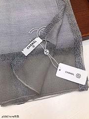 Chanel Embroidered Silk And Wool Scarf Grey  – 2YSC7179 - 75×200 cm - 3