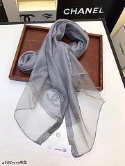 Chanel Embroidered Silk And Wool Scarf Grey  – 2YSC7179 - 75×200 cm - 4