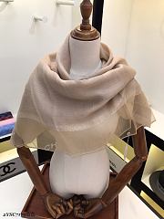 Chanel Embroidered Silk And Wool Scarf Beige  – 2YSC7179 - 75×200 cm - 2