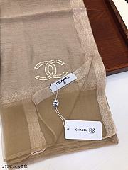 Chanel Embroidered Silk And Wool Scarf Beige  – 2YSC7179 - 75×200 cm - 6