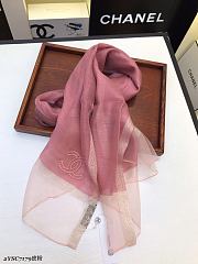 Chanel Embroidered Silk And Wool Scarf Pink – 2YSC7179 - 75×200 cm - 2