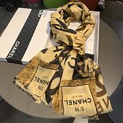 Chanel 100% Water-Soluble Cashmere Scarf Yellow – 100×200 cm - 4