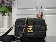 Louis Vuitton Troca Damier Quilted Sheepskin S-Lock Locks Handbag Black  – M59116 – 22 x 15 x 6 cm - 1