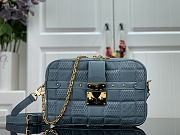 Louis Vuitton Troca Damier Quilted Sheepskin S-Lock Locks Handbag Blue  – M59116 – 22 x 15 x 6 cm - 1