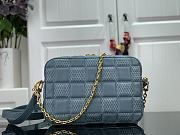 Louis Vuitton Troca Damier Quilted Sheepskin S-Lock Locks Handbag Blue  – M59116 – 22 x 15 x 6 cm - 4